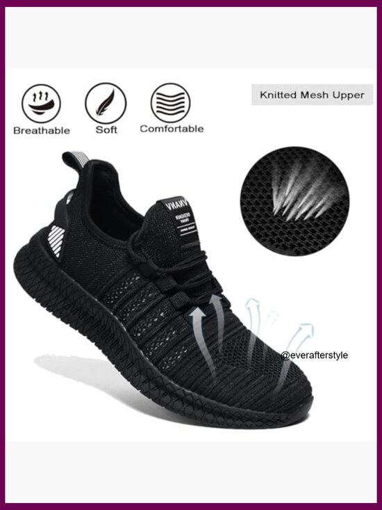 Mesh Slip On Walking Shoes Lightweight Breathable Non Slip Running Sneakers